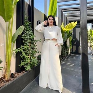 H&M Bloggers Favourite Lined Satin Pants with creases